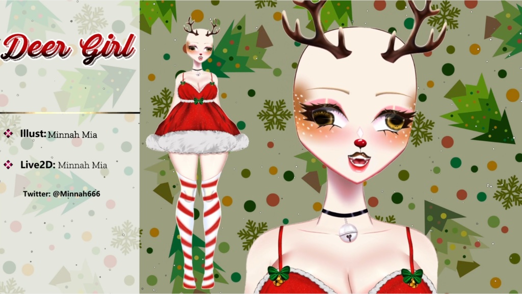 🦌Deer Girl | 【Live2D】 | VTuber model 2024🎄【VTS】