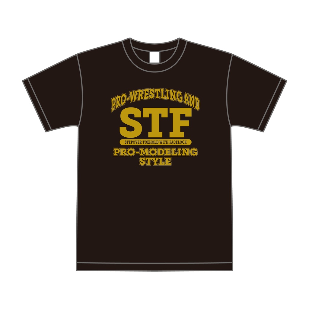 STFモデリングTシャツ・ブラック／ゴールド