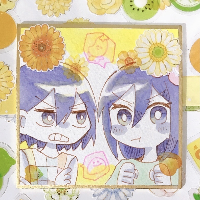 【手描きミニ色紙】可愛いのはどっち！