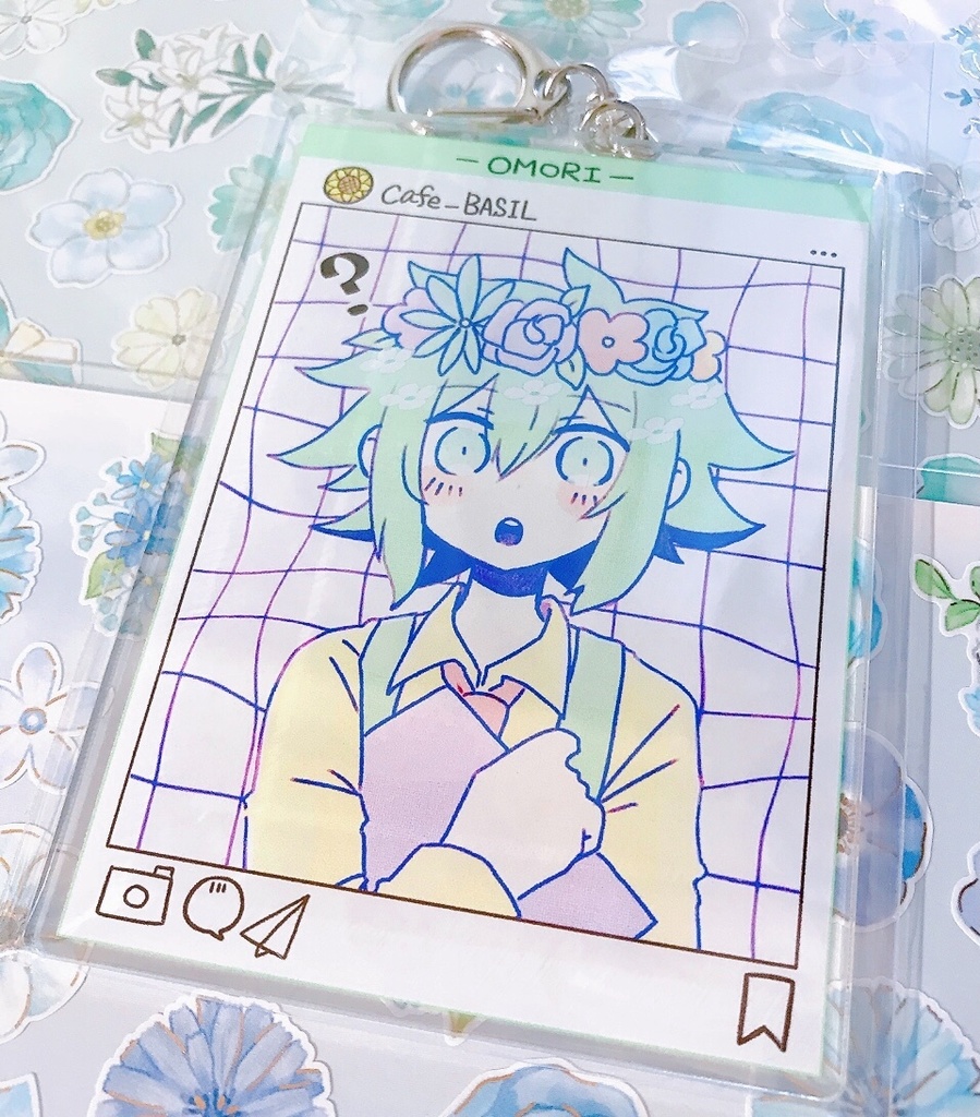 cafeバジルSNS風アクリルキーホルダー🌼