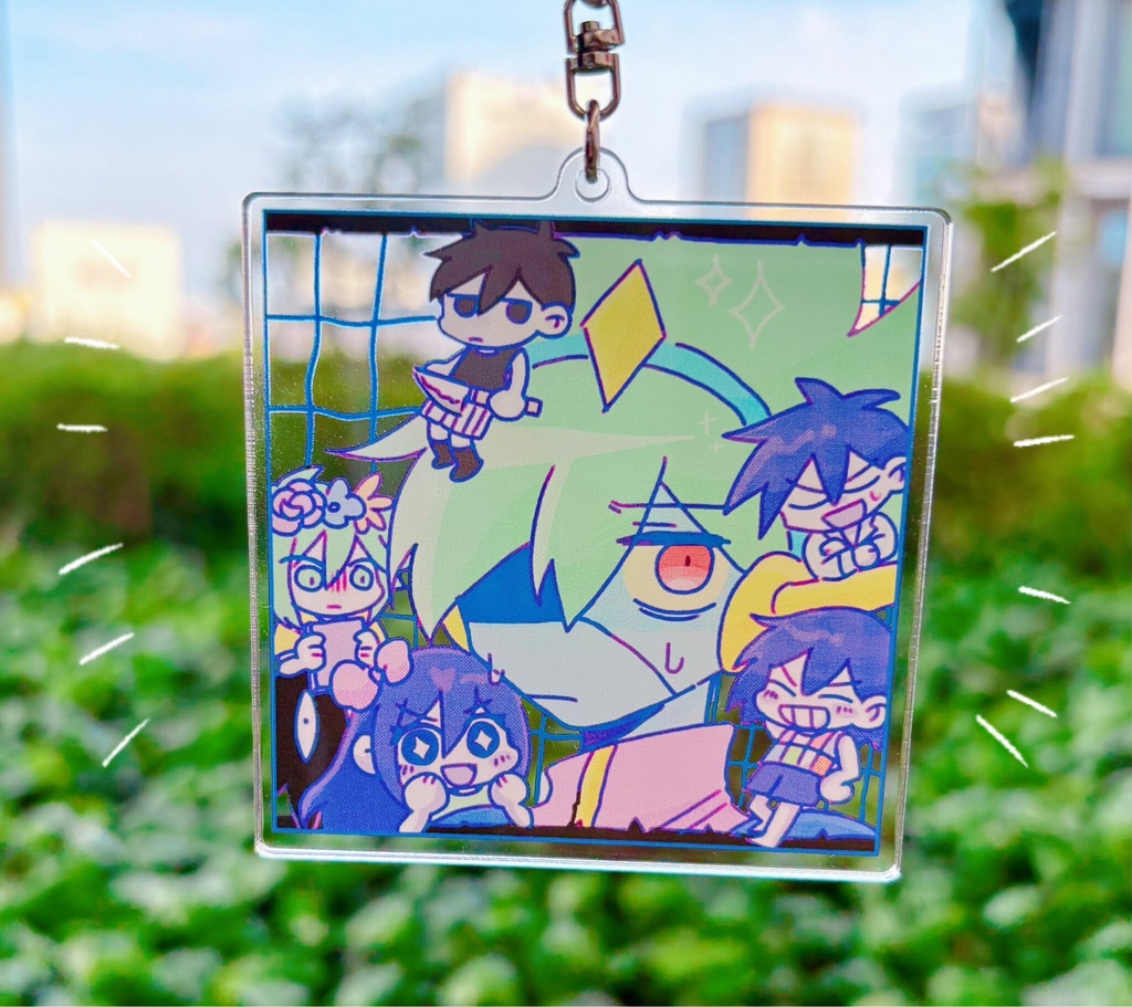 スペボとお友達わちゃわちゃアクリルキーホルダー✨