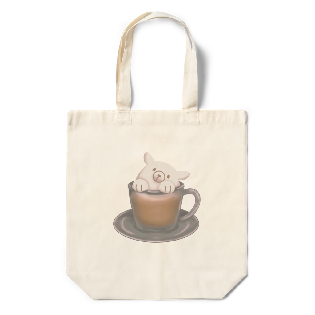 エコバッグ　しろくまラテアート