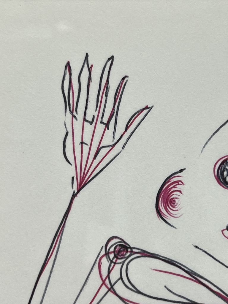 「きゃたぴぃ」ボールペンドローイング原画 Original ‘Caterpiy’ ballpoint pen drawing