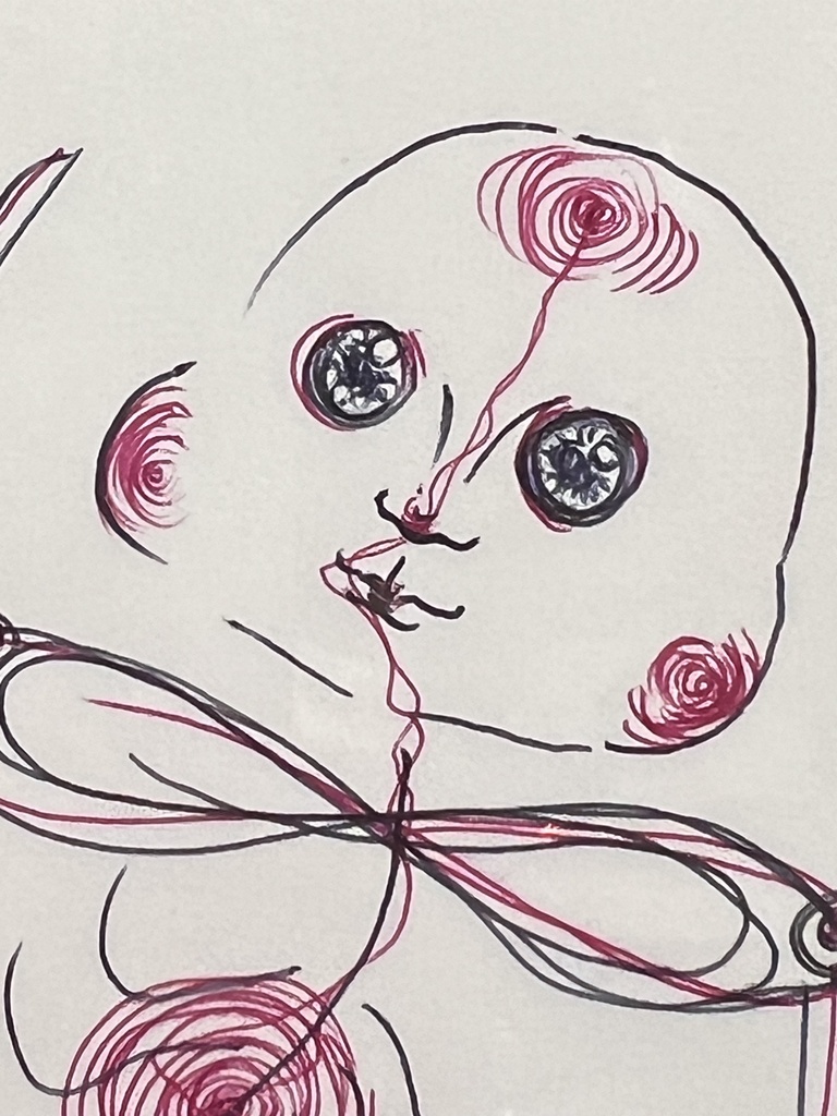 「きゃたぴぃ」ボールペンドローイング原画 Original ‘Caterpiy’ ballpoint pen drawing