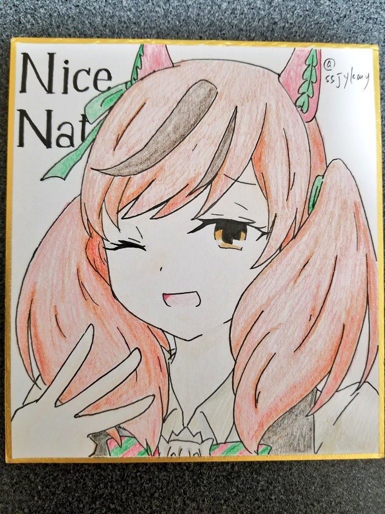 ウマ娘 手描き色紙