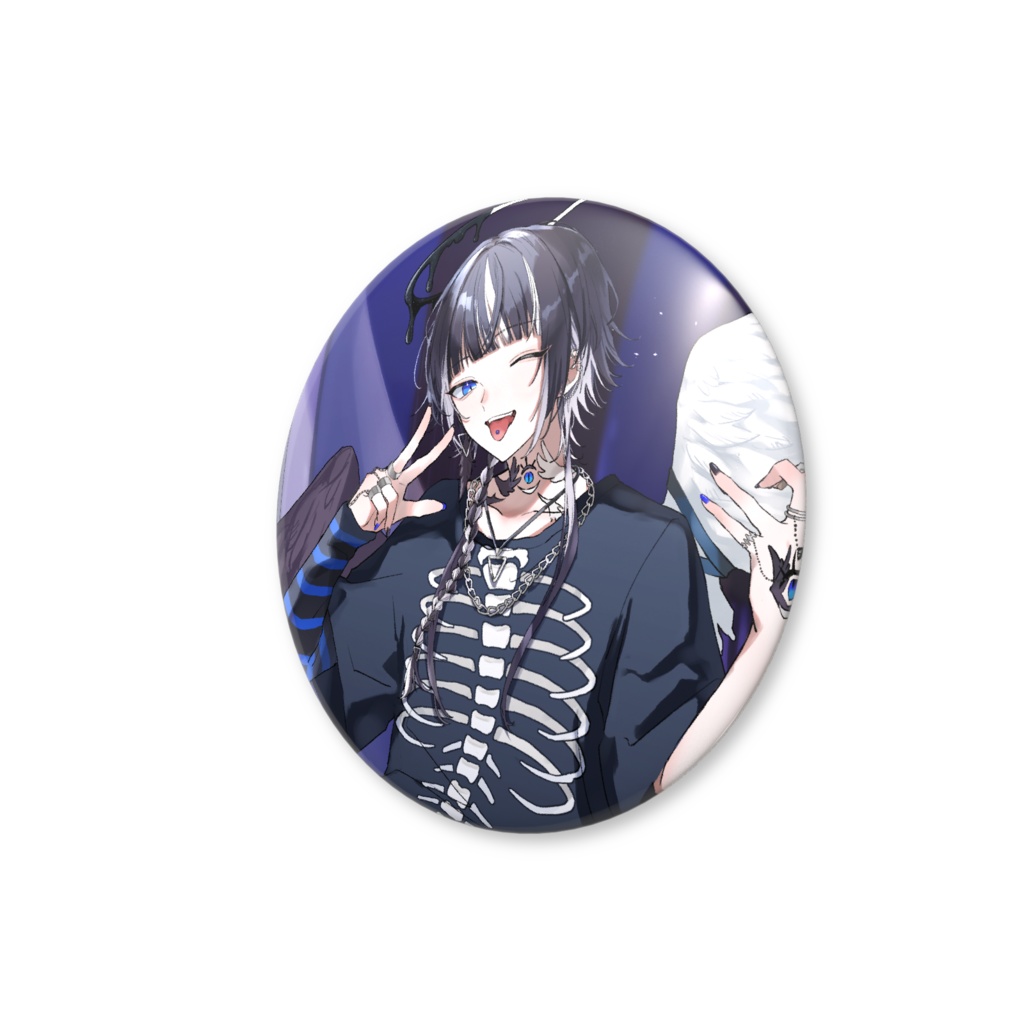 私服姿 ウインク 缶バッチ