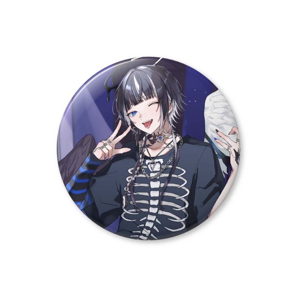 私服姿 ウインク 缶バッチ