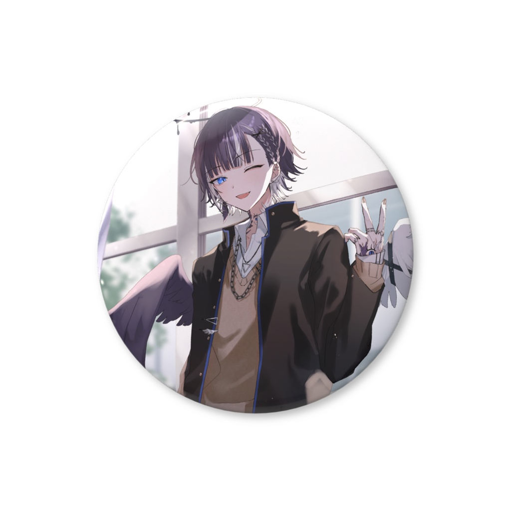 学生服 缶バッジ(ウインク)