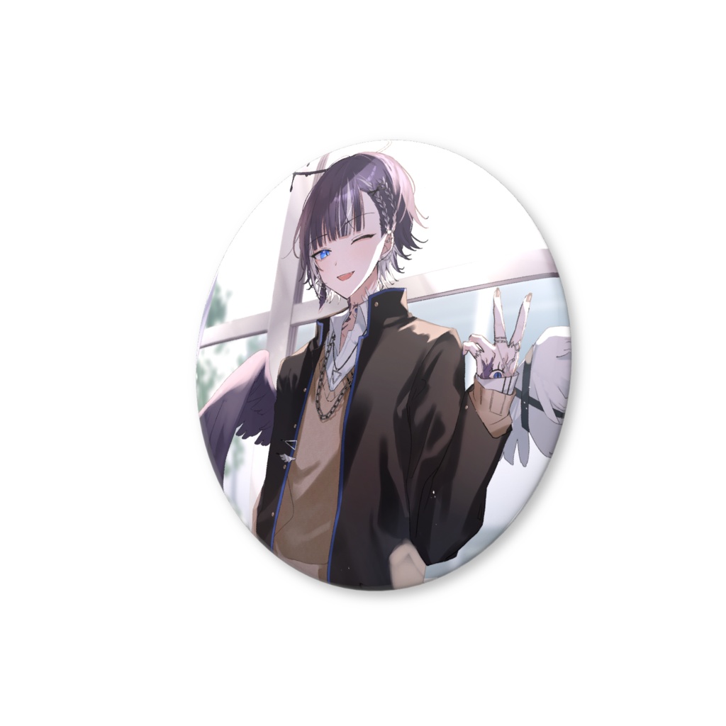 学生服 缶バッジ(ウインク)