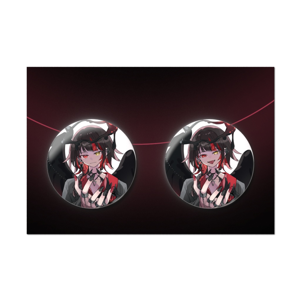 新衣装、堕天Ver.オリジナルイラスト 缶バッチ2種セット