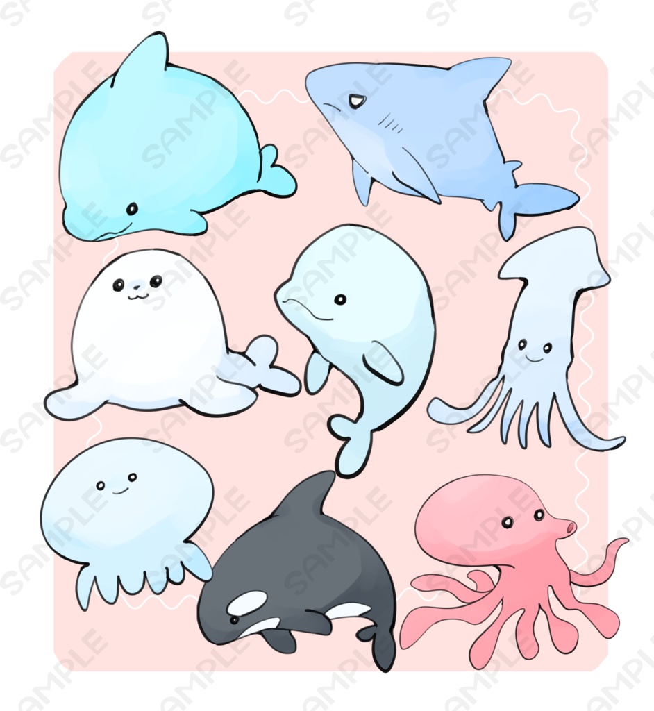 海の生き物素材8種