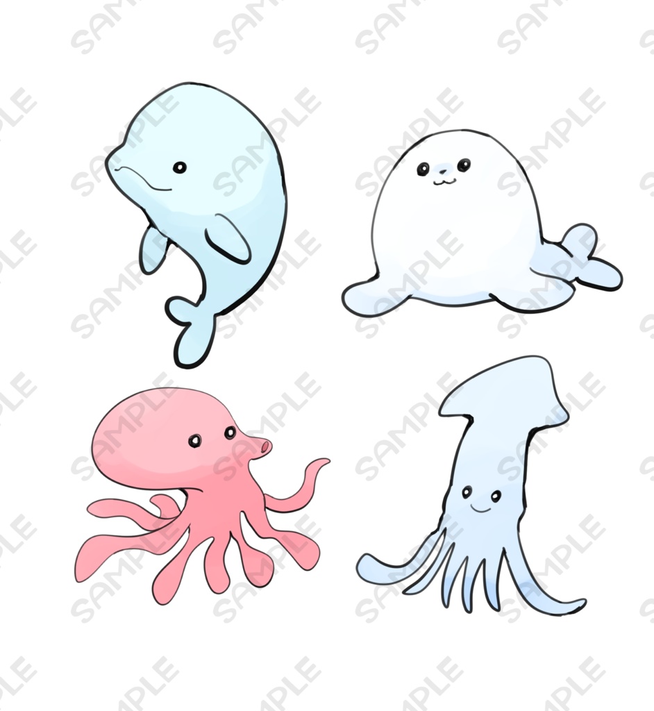 海の生き物素材8種