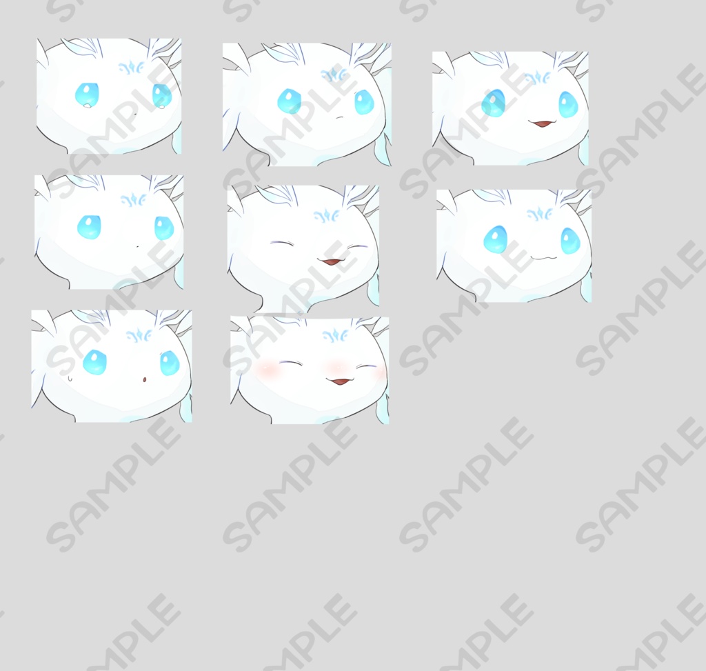 オリケモ立ち絵4【表情8種類】