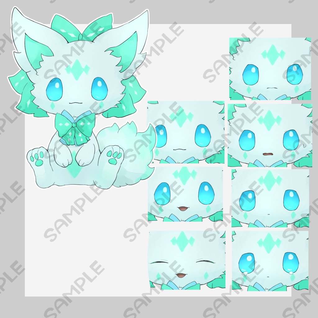 オリケモ立ち絵6【表情7種類】