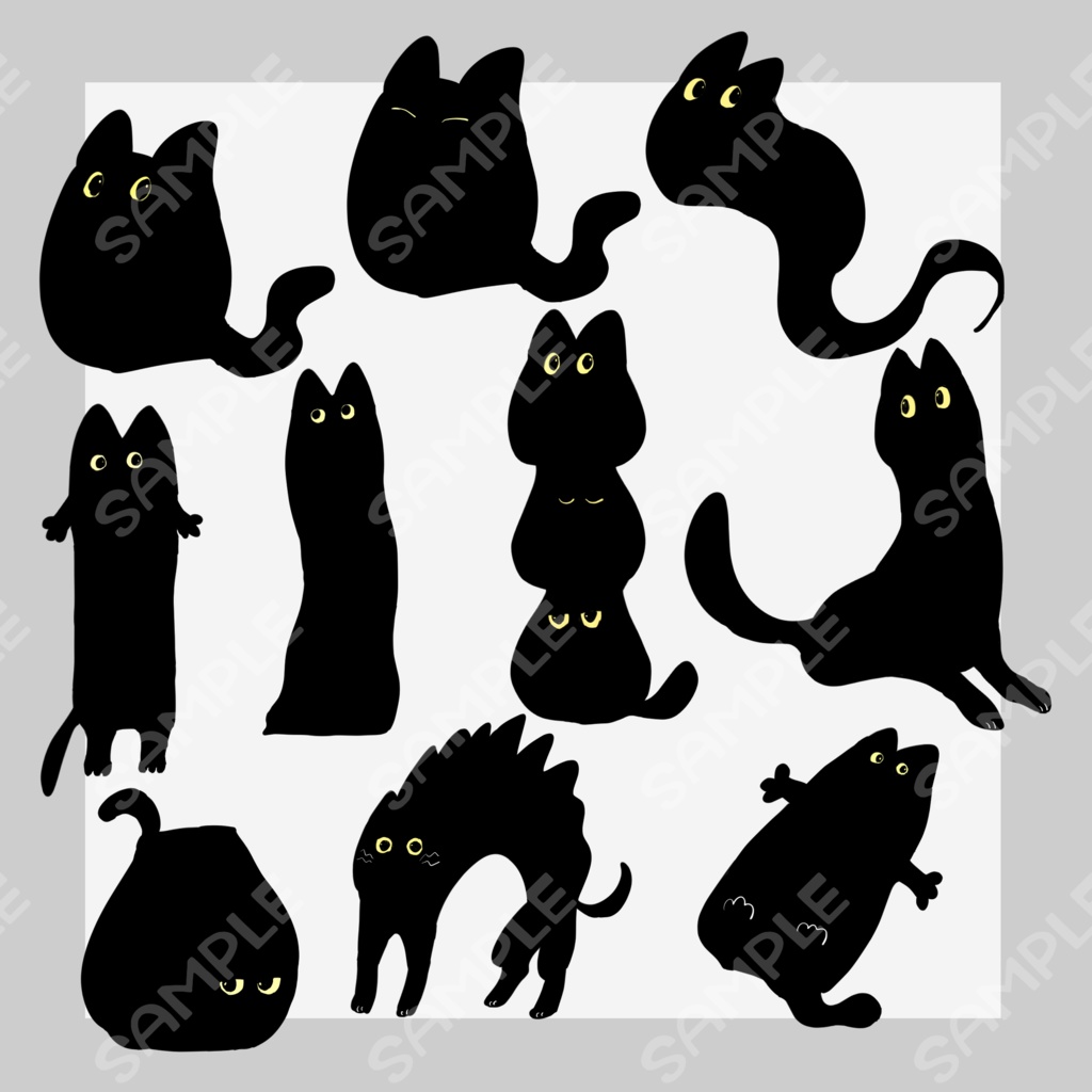 黒猫素材10種