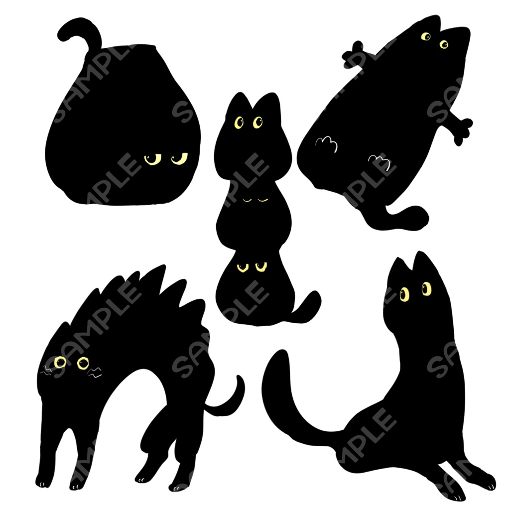 黒猫素材10種