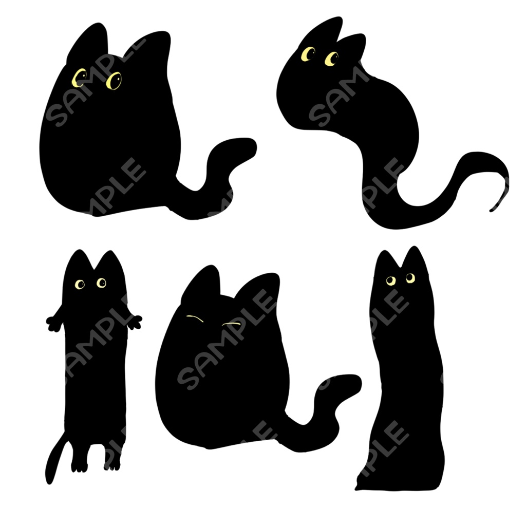 黒猫素材10種