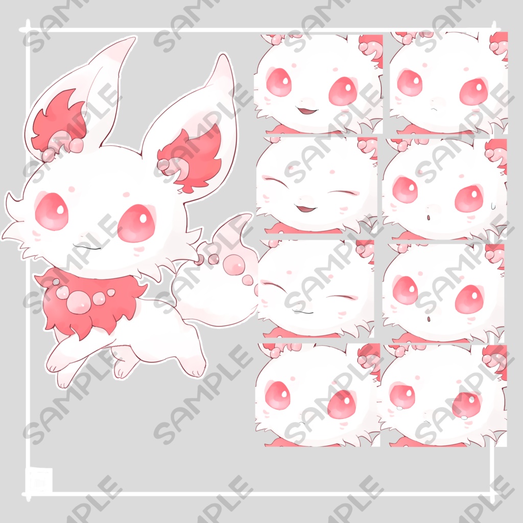 オリケモ立ち絵7【表情9種類】