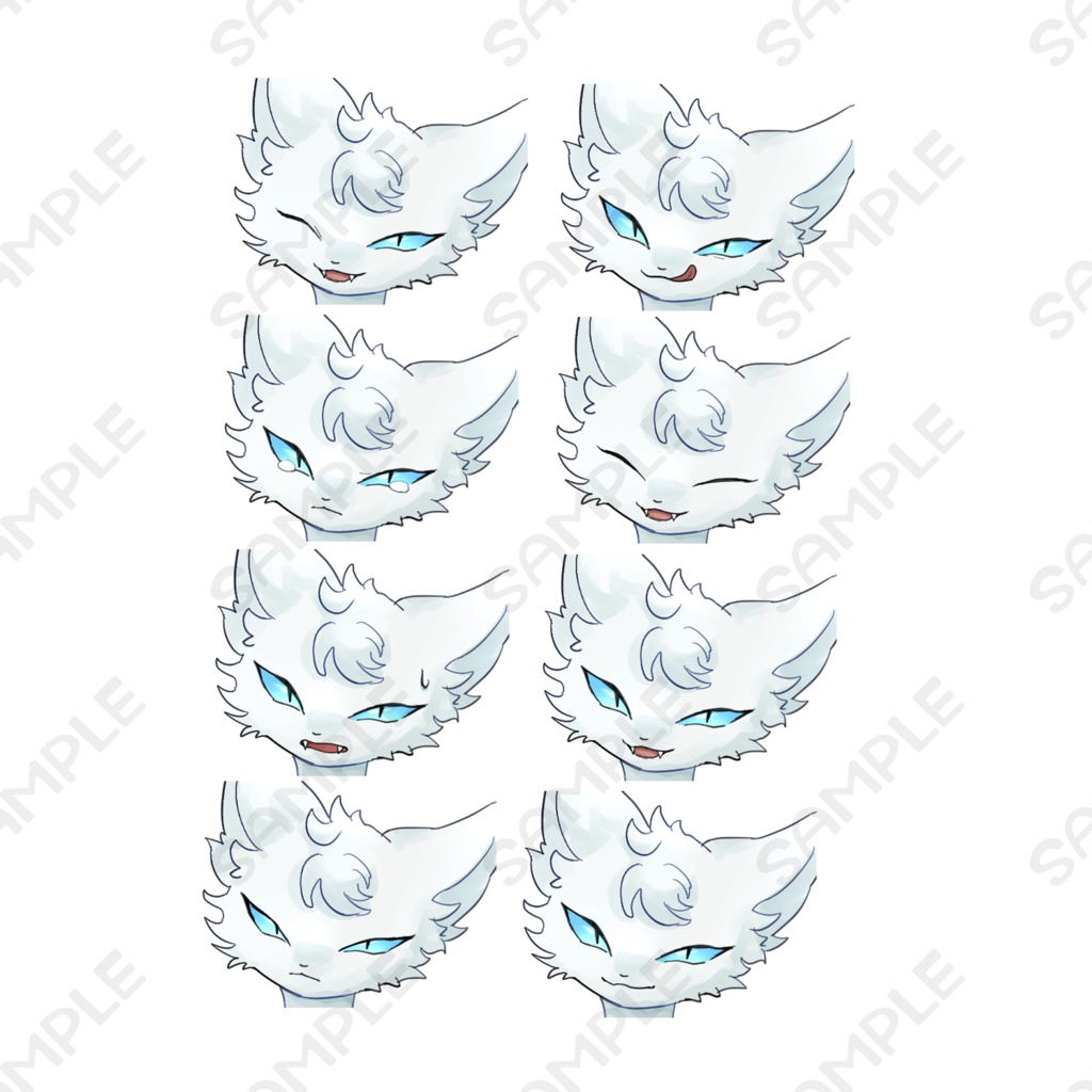 白猫の獣人2【表情8種類】