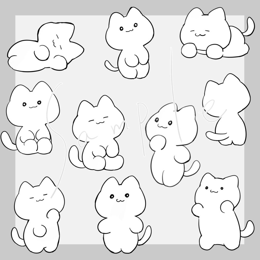 デフォルメ猫10種