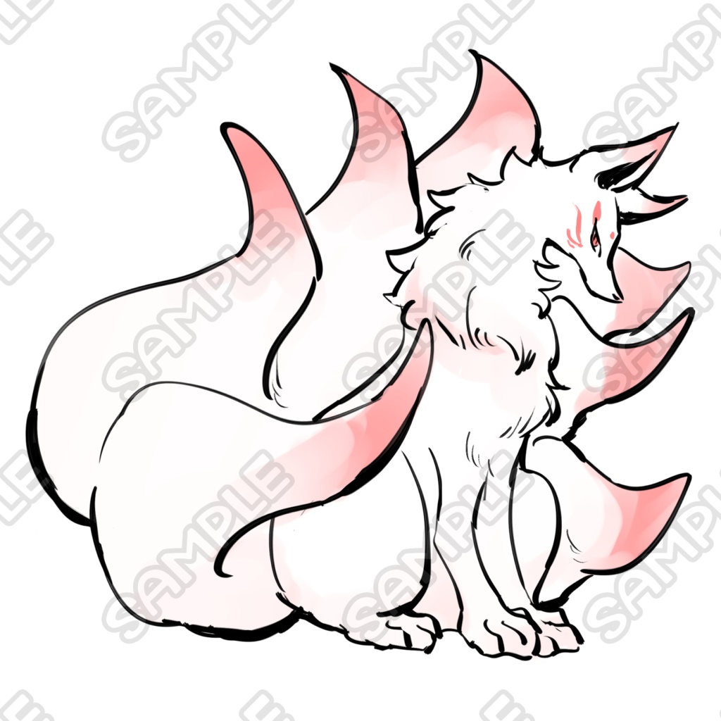 筆ペン風九尾の妖狐 2種