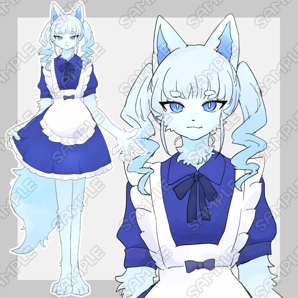 狐の獣人メイド【表情9種類】