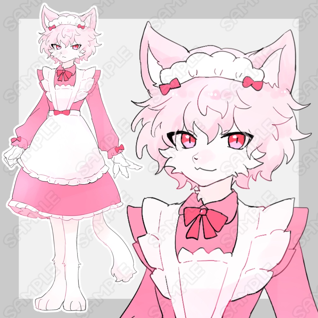 猫の獣人メイド【表情9種類】