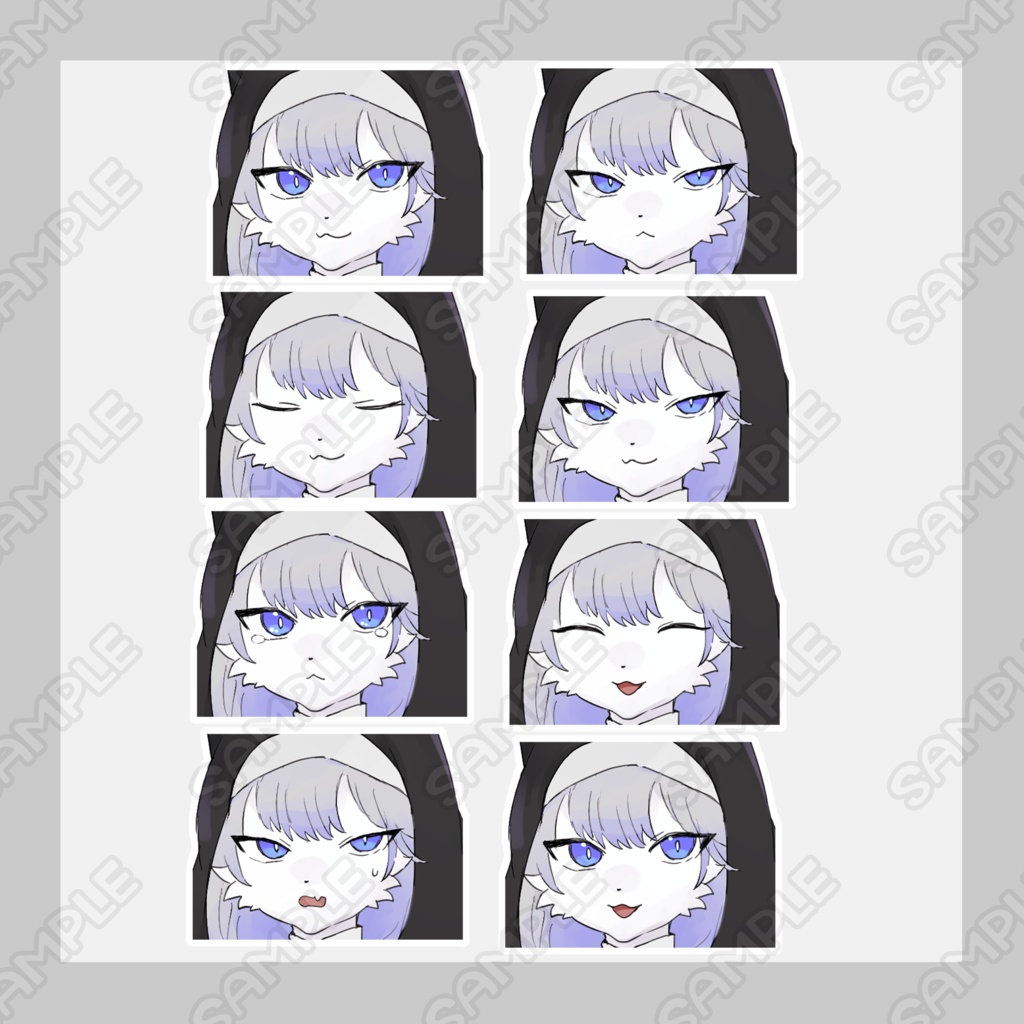 猫の獣人シスター【表情8種類】