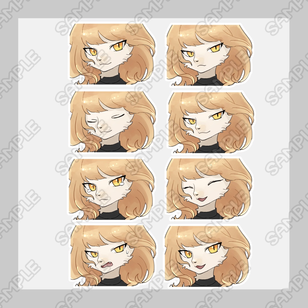 狐の獣人お姉さん【表情8種類】