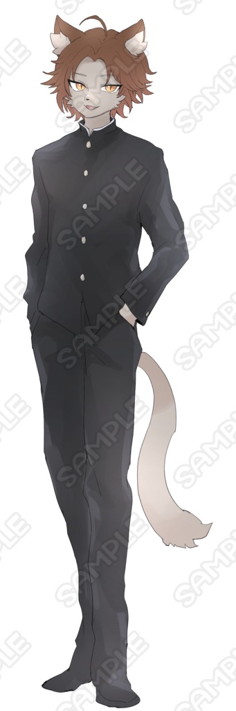 猫の獣人学生くん【表情8種類】