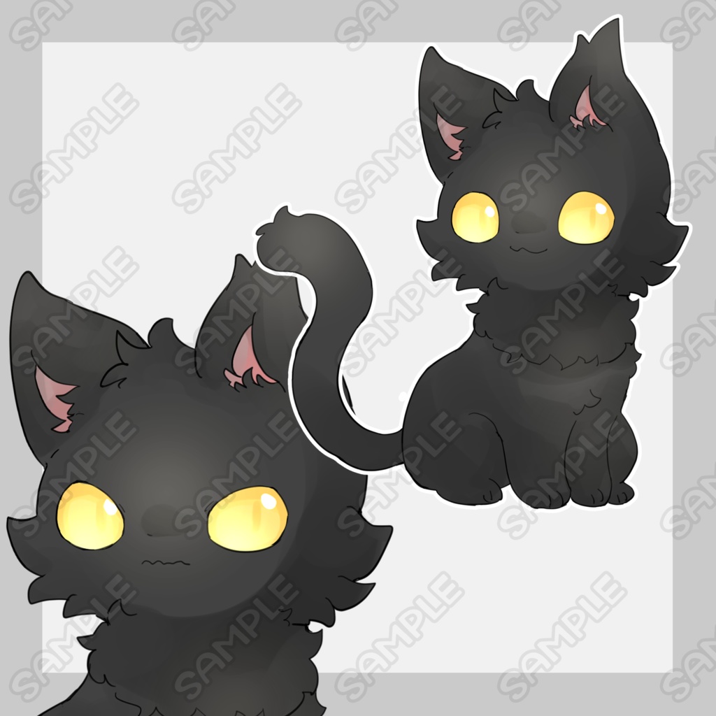 黒猫【表情16種類】