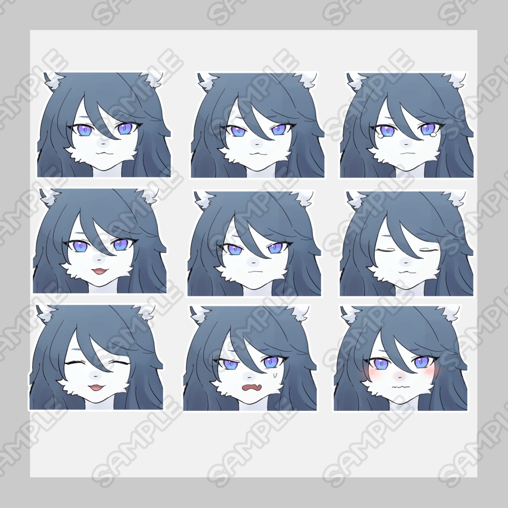 部屋着姿の獣人ちゃん【表情9種類】