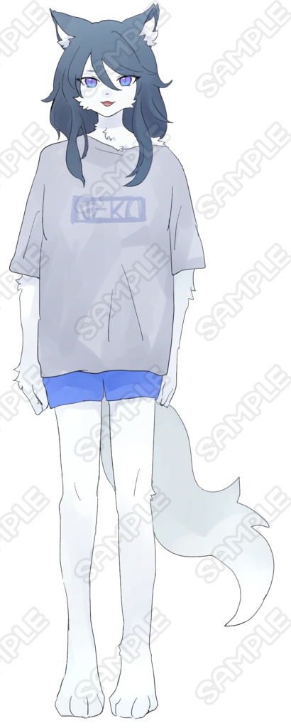 部屋着姿の獣人ちゃん【表情9種類】