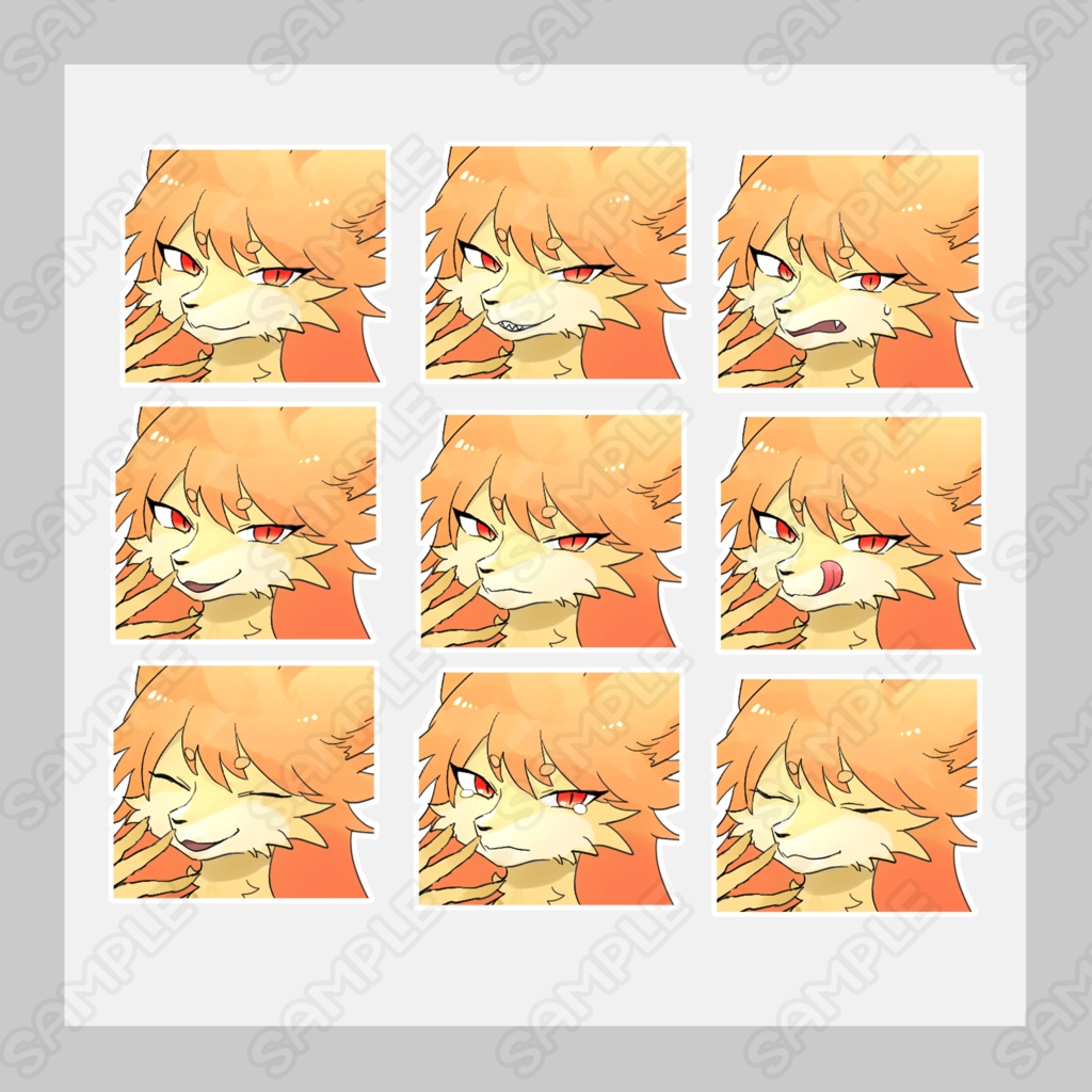 狐の獣人お姉さん【表情9種類】