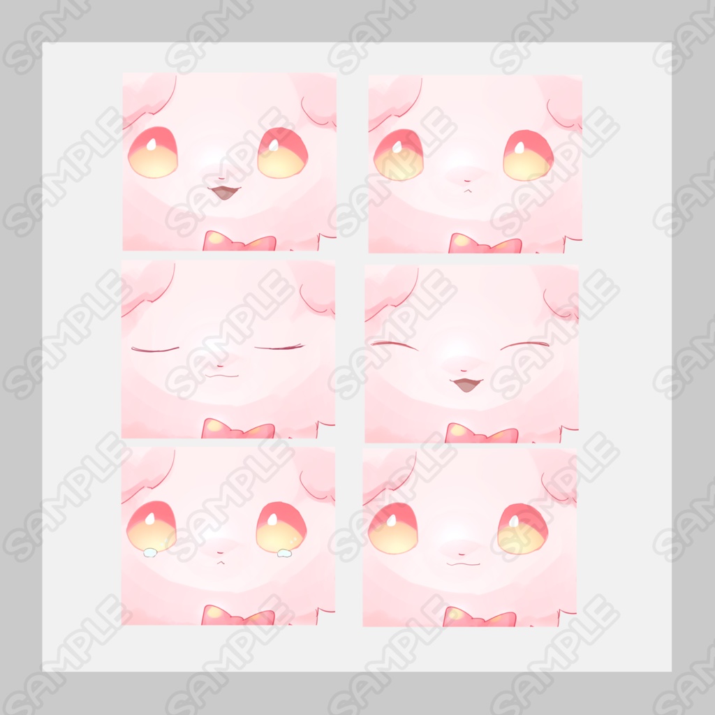 オリケモ立ち絵【表情6種類】