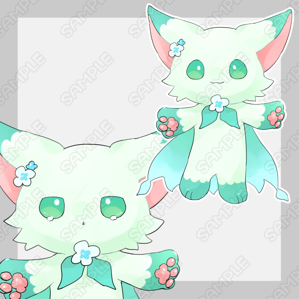 オリケモ立ち絵【表情8種類】