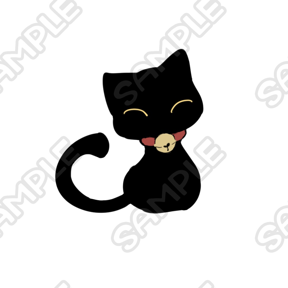 鈴をつけた黒猫【8種類】