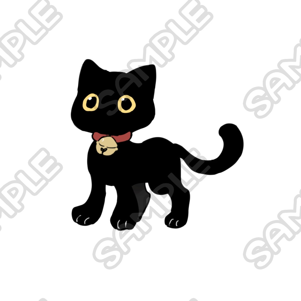 鈴をつけた黒猫【8種類】