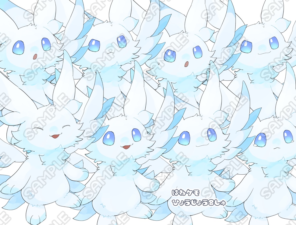オリケモ立ち絵4種セット【表情差分有】