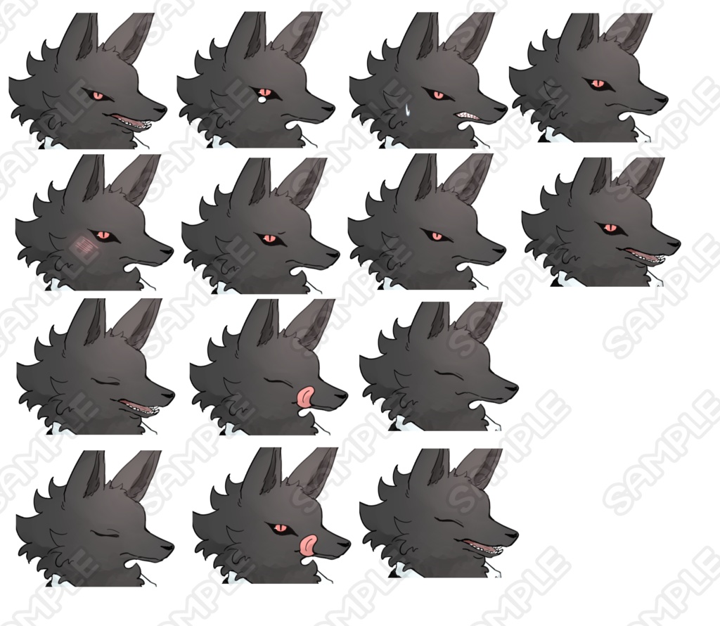 狼の獣人【表情14種類】