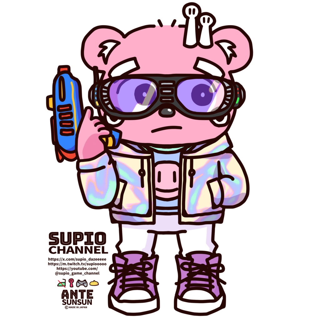 【長袖T】サイバーパンクすぴお(文字なし)ワンポイント【黒】