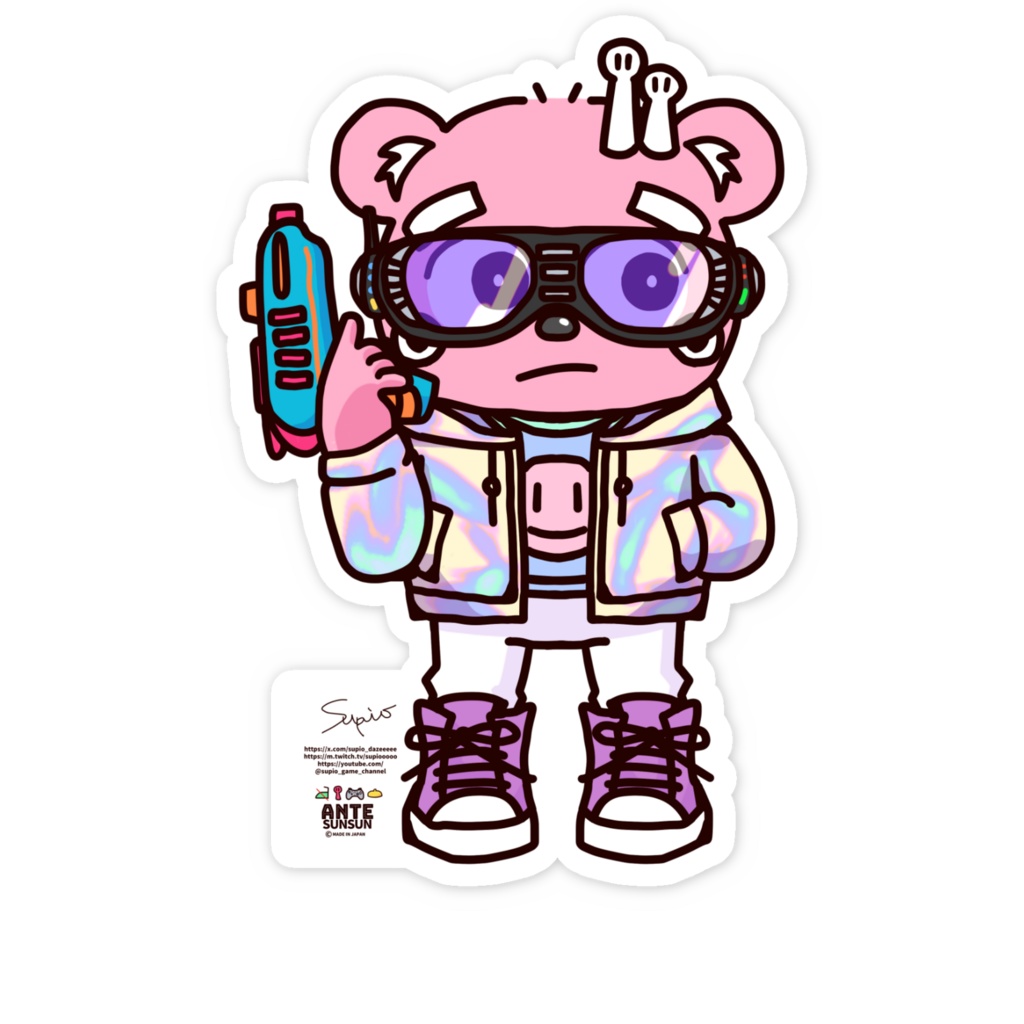 【スマホステッカー】サイバーパンク風すぴお