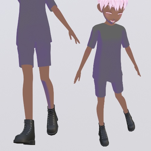 【VRChat向け】シンプルショートブーツ 3Dモデル