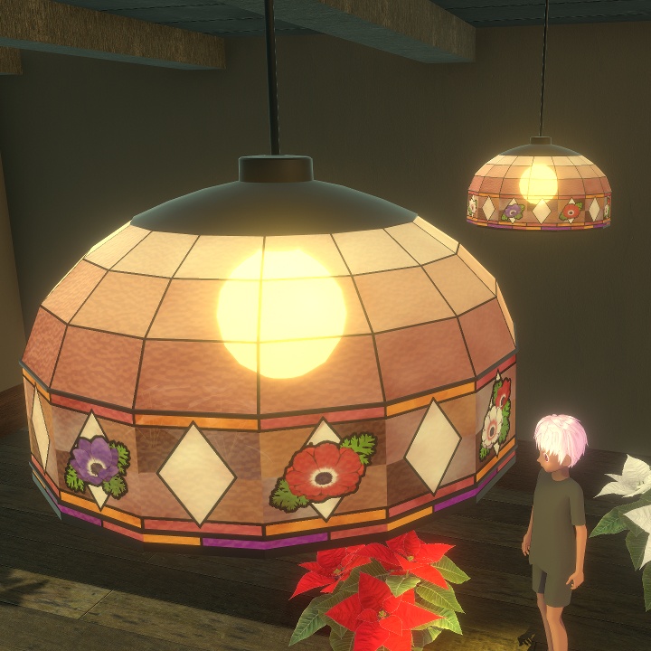 【VRChat向け】ダサカワ昭和レトロランプシェード 3Dモデル