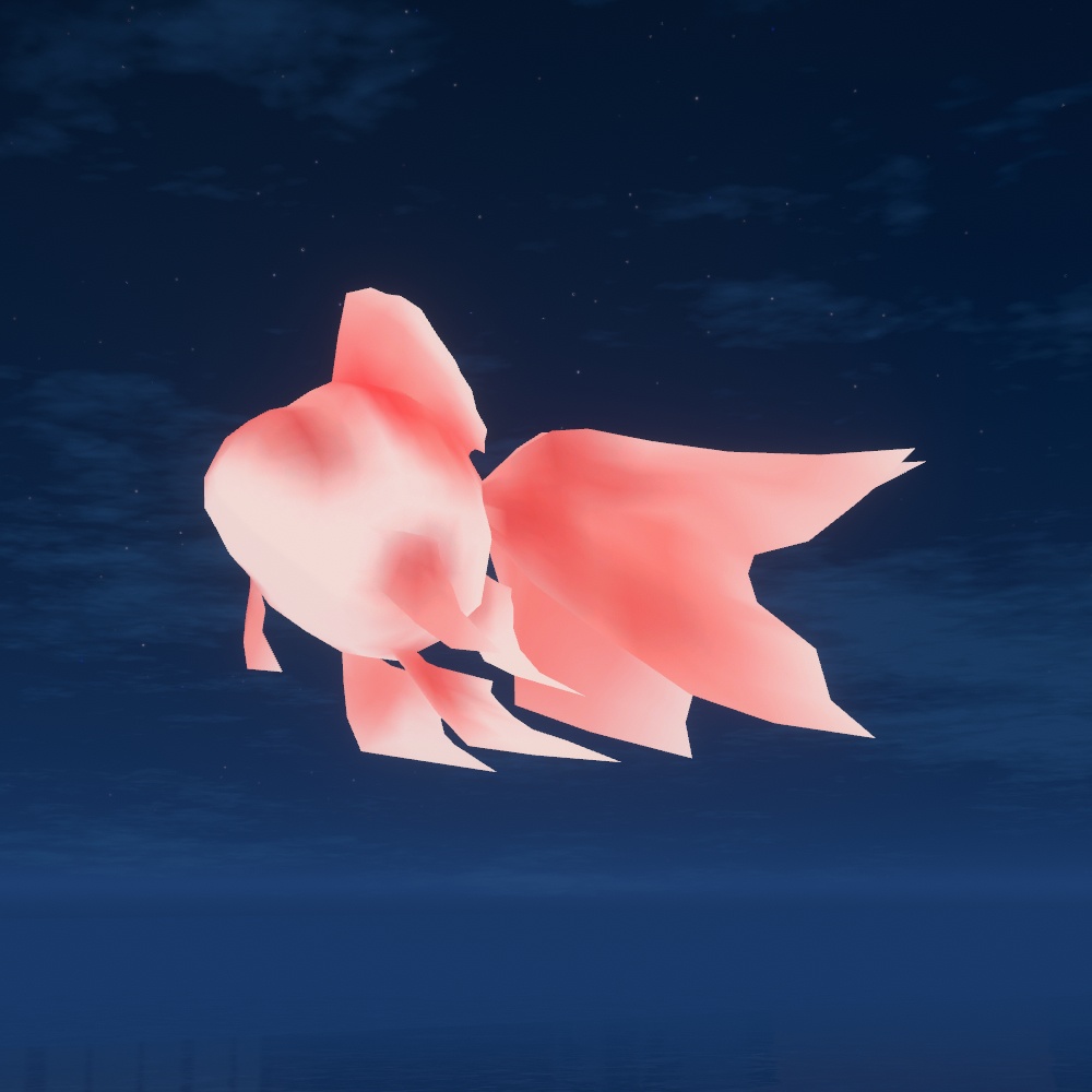 【VRChat向け】泳ぐアニメーション付き金魚モデル 4点セット