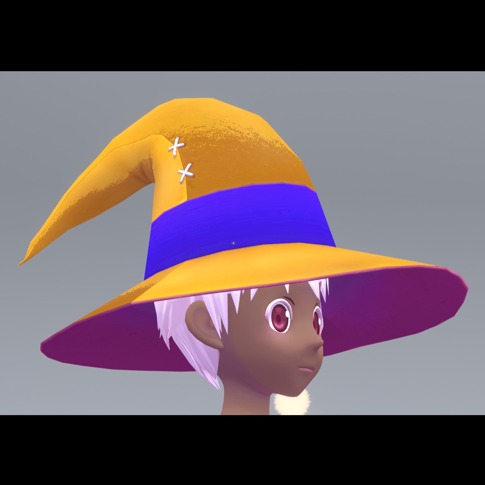 【VRChat向け】お手軽仮装モデル 魔法使いの帽子 4色セット