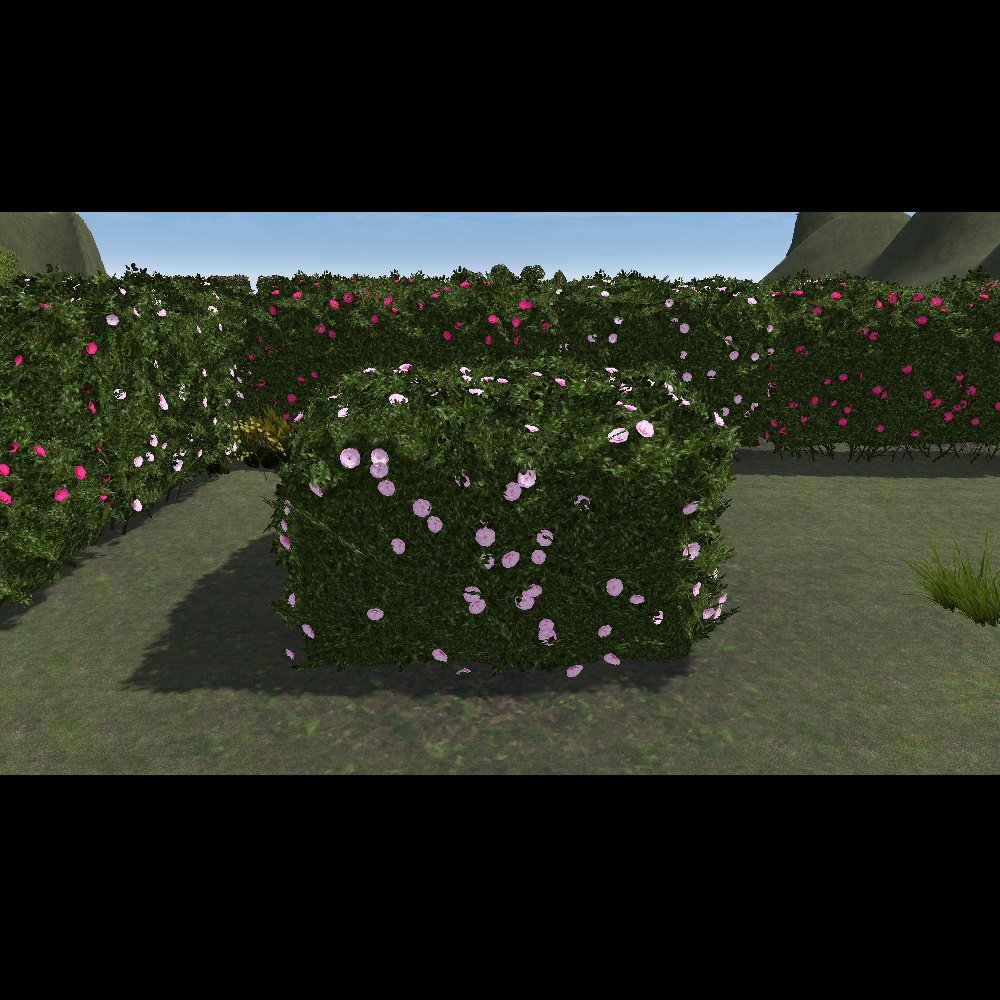 【VRChat向け】山茶花の植木・生垣 8タイプ×3色セット