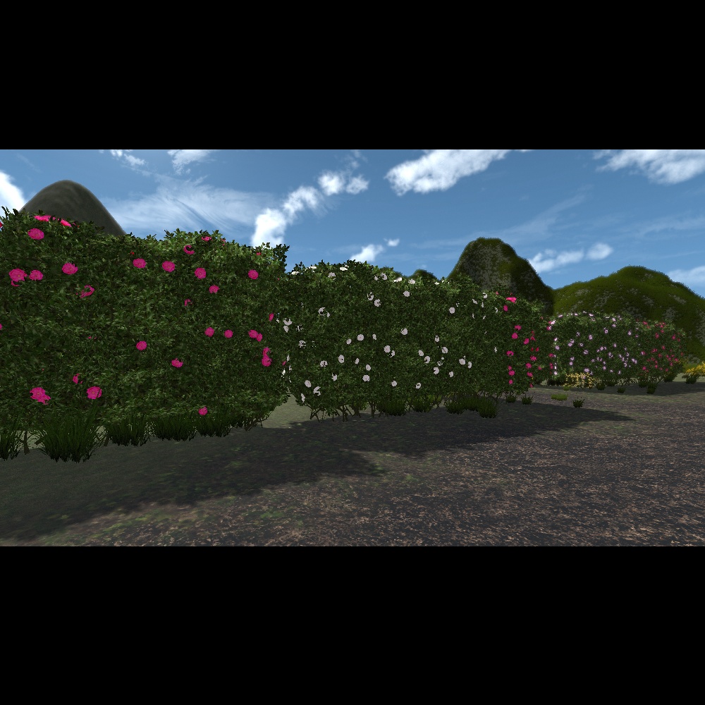【VRChat向け】山茶花の植木・生垣 8タイプ×3色セット
