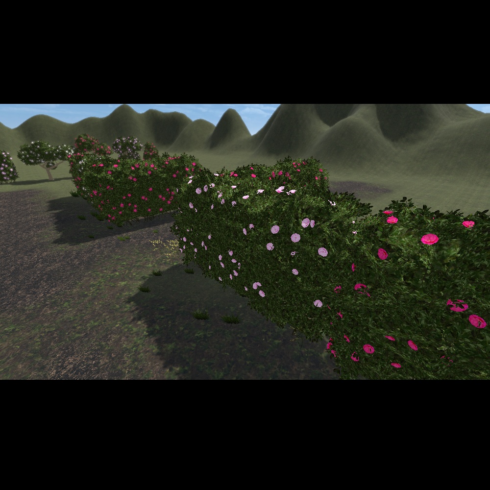 【VRChat向け】山茶花の植木・生垣 8タイプ×3色セット