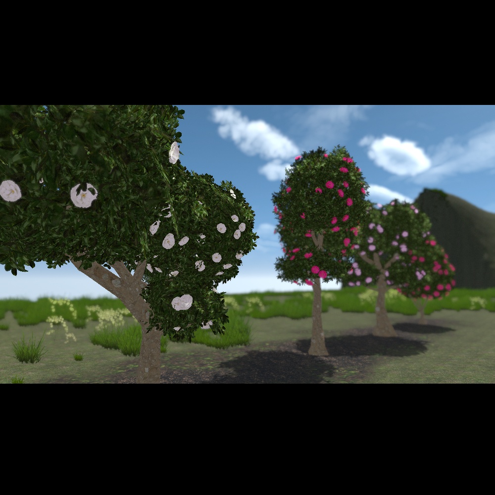 【VRChat向け】山茶花の植木・生垣 8タイプ×3色セット